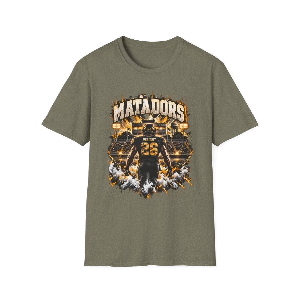 Matadors Football Player Graphic T-Shirt — Team Jersey Number 26 Fan Tee