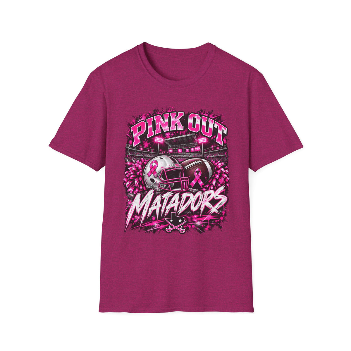 Pink Out Matadors Football T-Shirt — Breast Cancer Awareness Game Tee