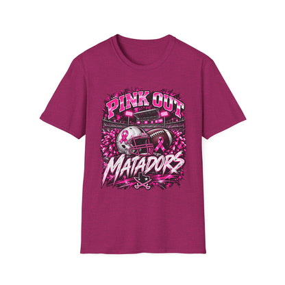 Pink Out Matadors Football T-Shirt — Breast Cancer Awareness Game Tee
