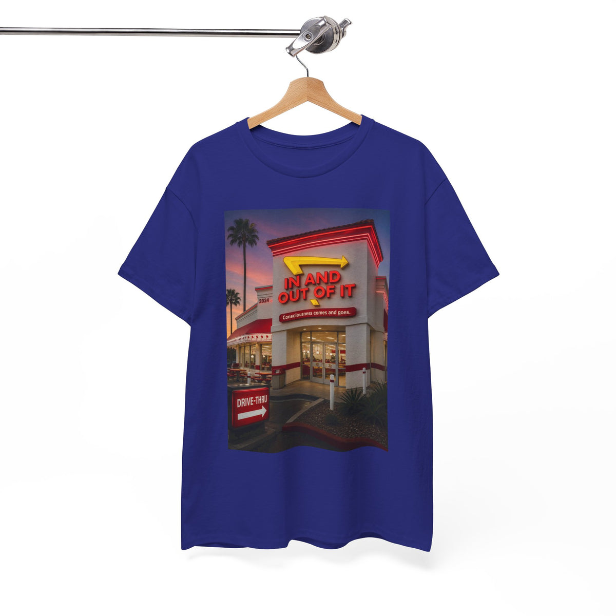 Retro Diner Photo T‑Shirt – 'A Hand Out Of It' Vintage Neon Tee