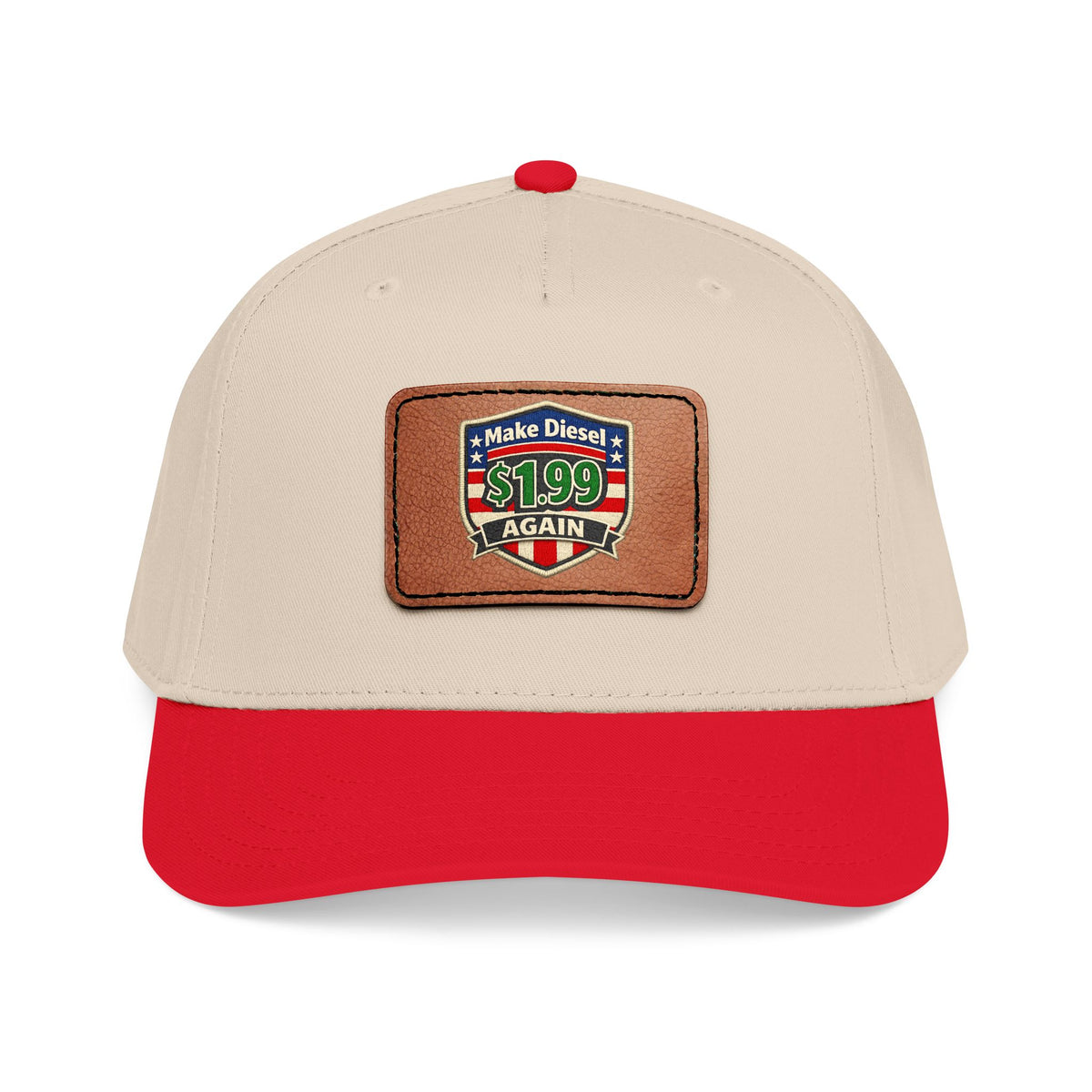 Diesel Mid Profile Baseball Cap with Leather Patch (Rectangle)