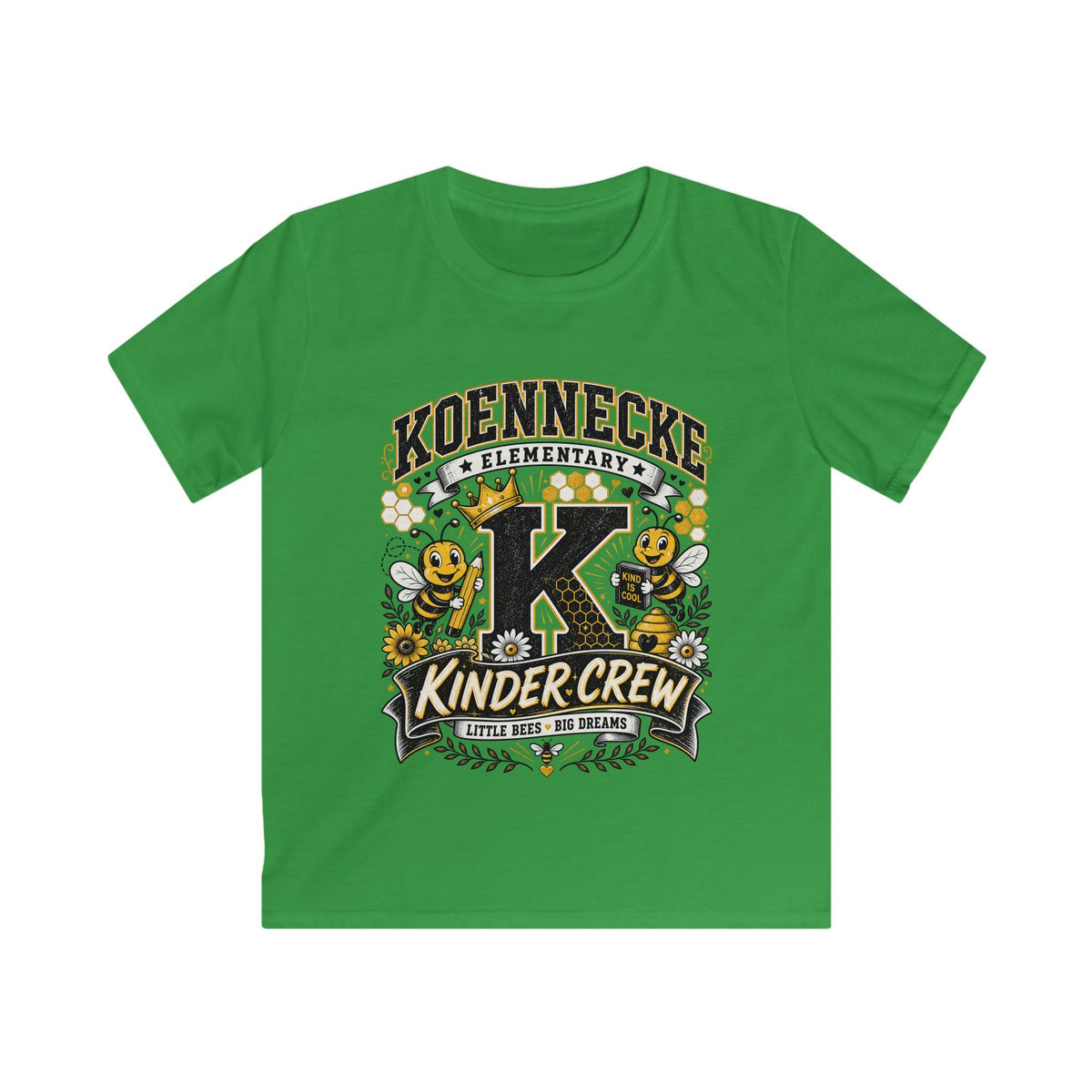 Kinder Crew Kids T‑Shirt — Kdennecke Elementary Kindergarten School Spirit Tee