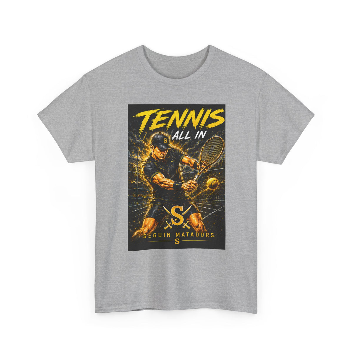 Tennis All In Graphic Tee — Vintage Tennis Player Poster Shirt