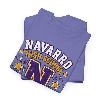 Navarro Panthers High School Tee — 'N' Leopard Ribbon Paw Print Design