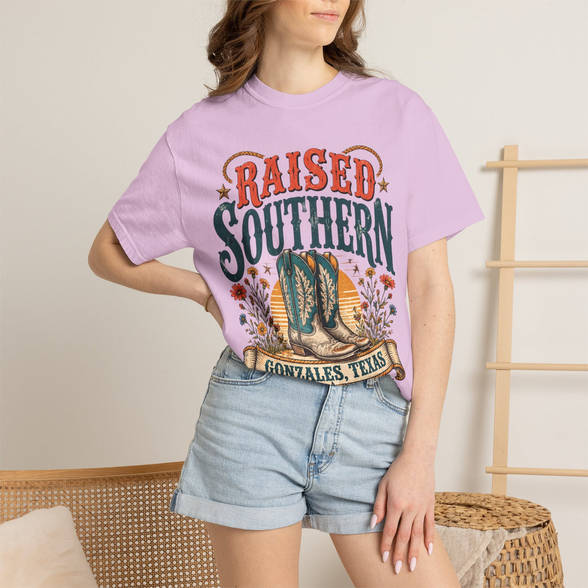 Raised Southern T-Shirt — Gonzales, Texas Retro Western Tee
