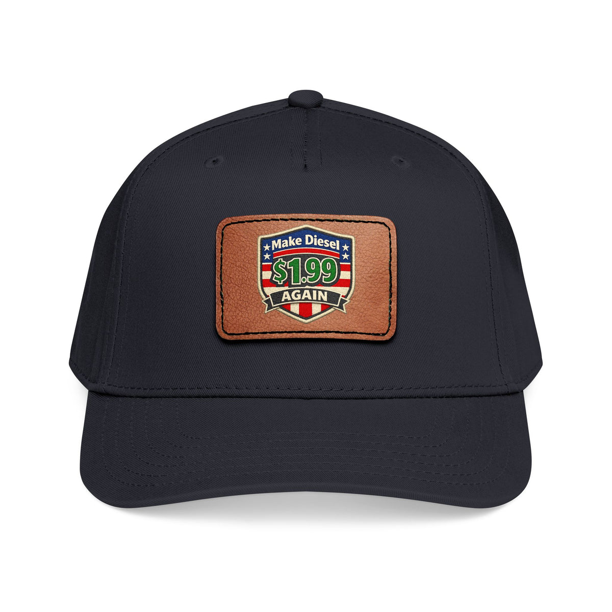Diesel Mid Profile Baseball Cap with Leather Patch (Rectangle)