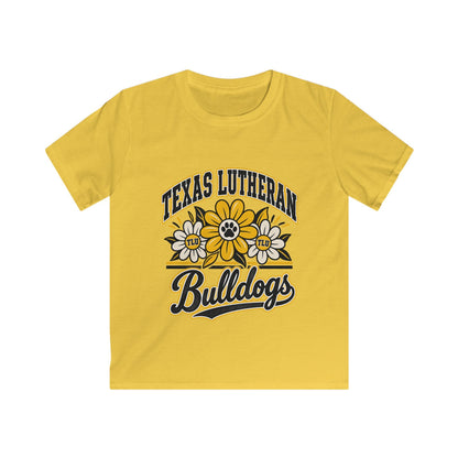 Texas Lutheran Bulldogs Kids T-Shirt — Floral Mascot Youth Tee
