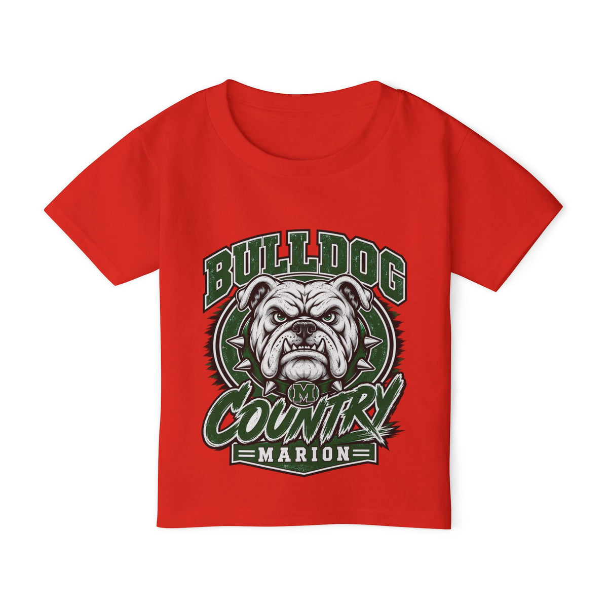 Bulldog Country Toddler T-Shirt — Marion Bulldogs Personalized Number (e.g., Jordan 74)