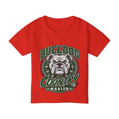 Bulldog Country Toddler T-Shirt — Marion Bulldogs Personalized Number (e.g., Jordan 74)