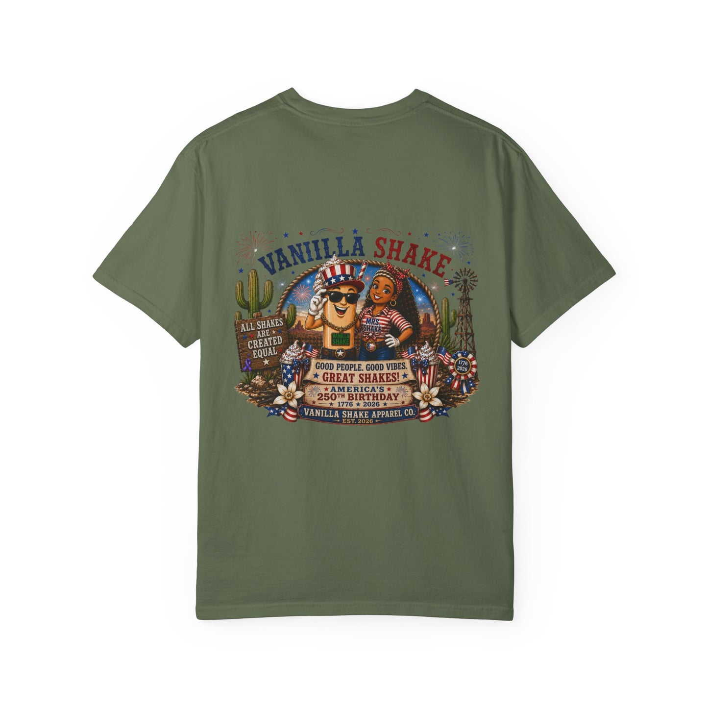 Mr. & Mrs. Shake 4th of July Unisex Garment-Dyed T-shirt
