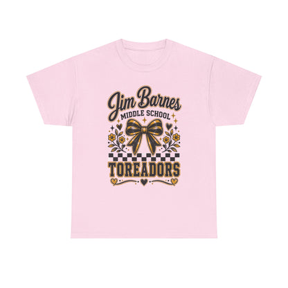 Jim Barnes Middle School Toreadors T-Shirt — School Spirit Cheer Tee