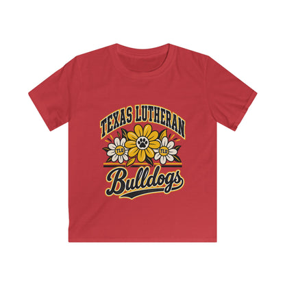 Texas Lutheran Bulldogs Kids T-Shirt — Floral Mascot Youth Tee