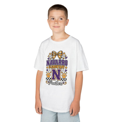 Kids Navarro Elementary Panthers T‑Shirt — Purple & Gold School Spirit Tee