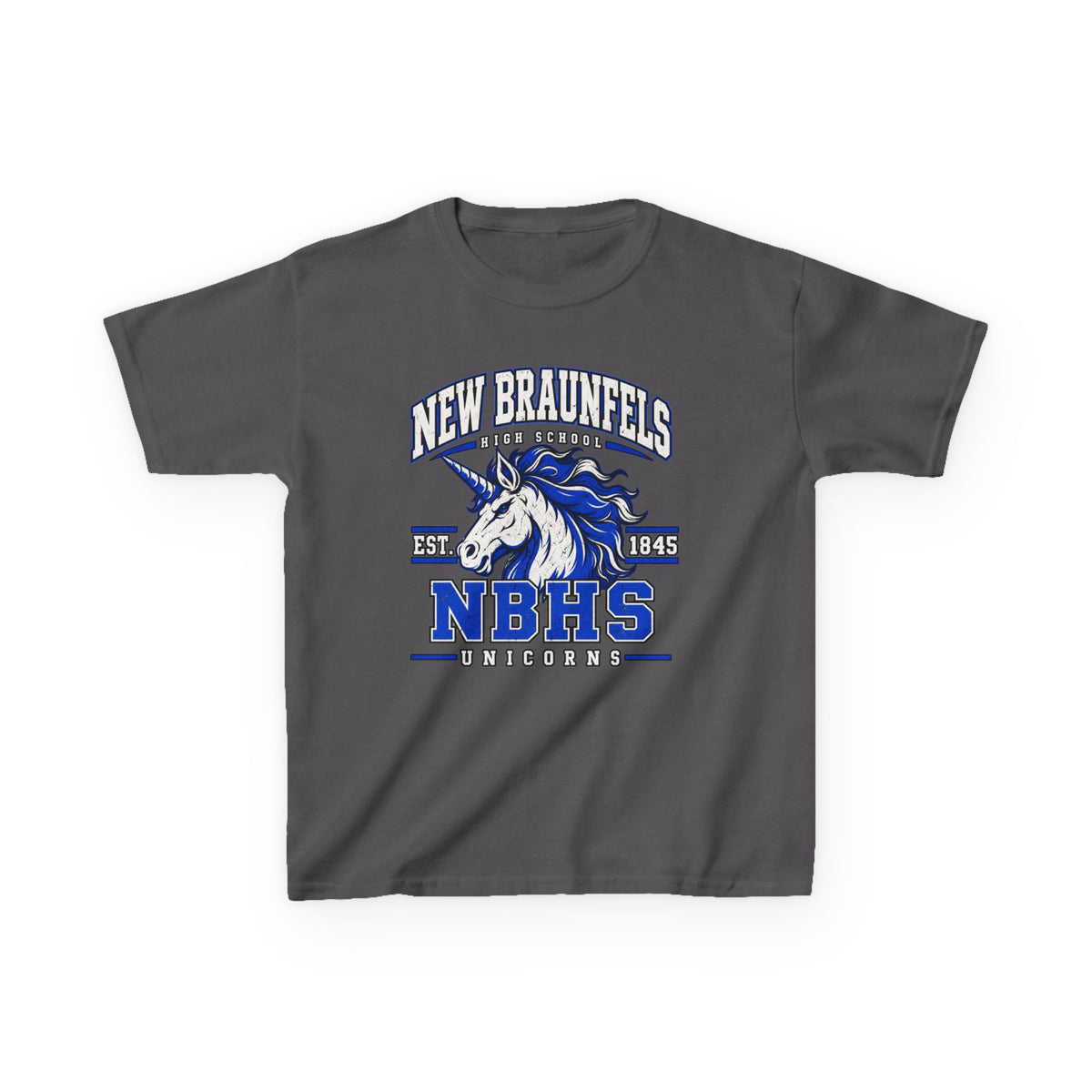 New Braunfels NBHS Unicorn Kids T‑Shirt — School Spirit Tee