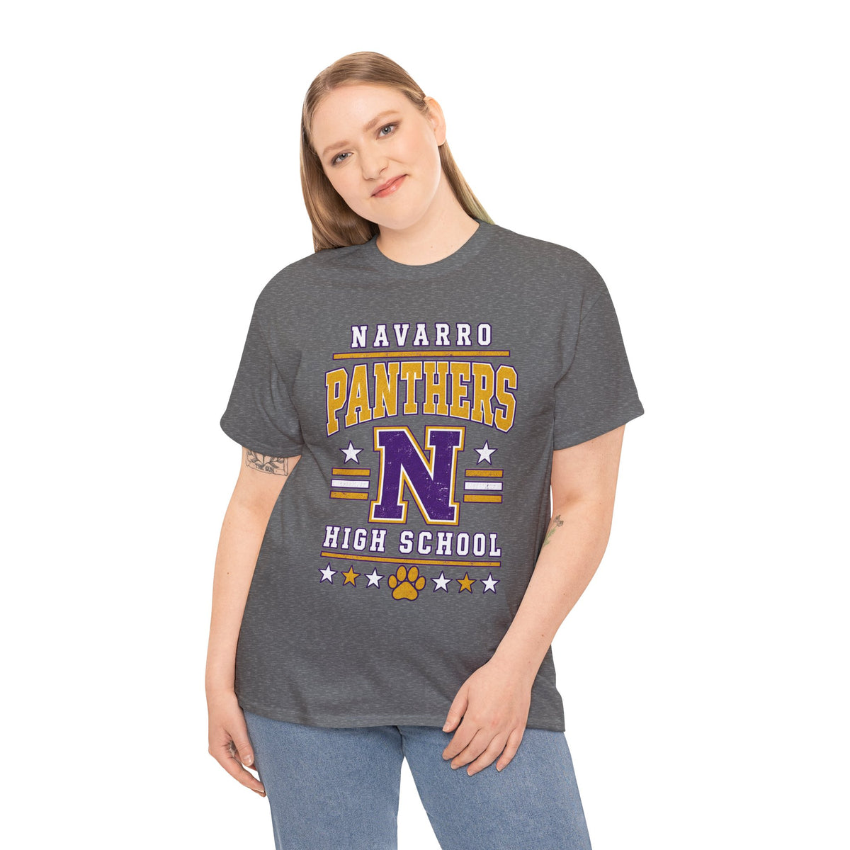 Navarro Panthers High School Tee — Retro Letterman N Design