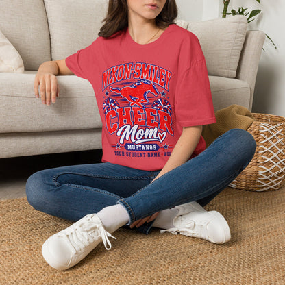 Nixon-Smiley Mustangs Cheer Mom T-Shirt — Personalized School Spirit Tee