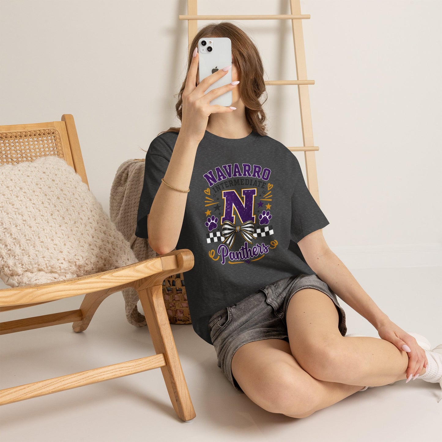 Navarro Intermediate Panthers T-Shirt — School Spirit Tee with 'N' Logo & Paw Prints