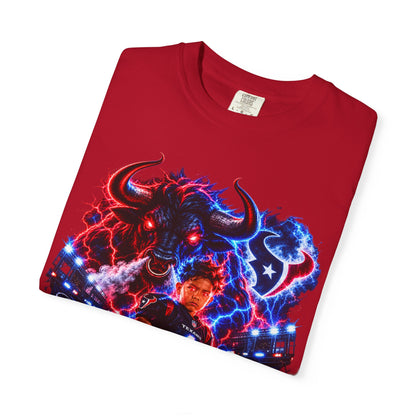 Houston Texans Bull Graphic T-Shirt — Neon Player & Team Logo Football Tee