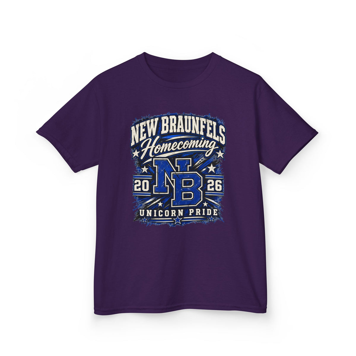 New Braunfels Homecoming 2026 Kids T‑Shirt — NB Unicorn Pride School Spirit Tee