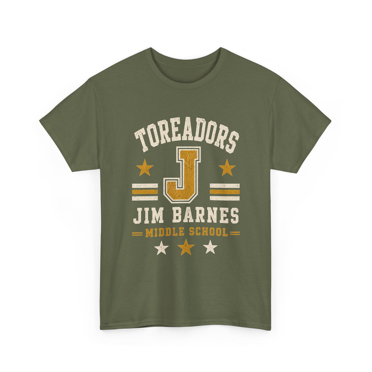 Toreadors Jim Barnes School Letterman Tee — Vintage School Spirit T-Shirt