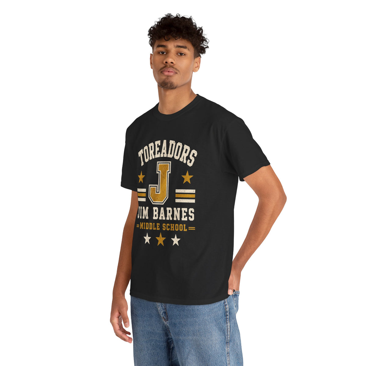 Toreadors Jim Barnes School Letterman Tee — Vintage School Spirit T-Shirt