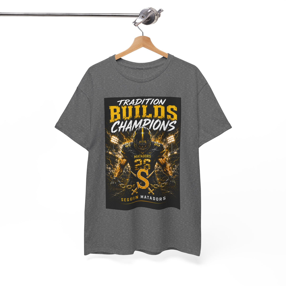 Tradition Builds Champions Football T‑Shirt — Senior Matadors Team Tee