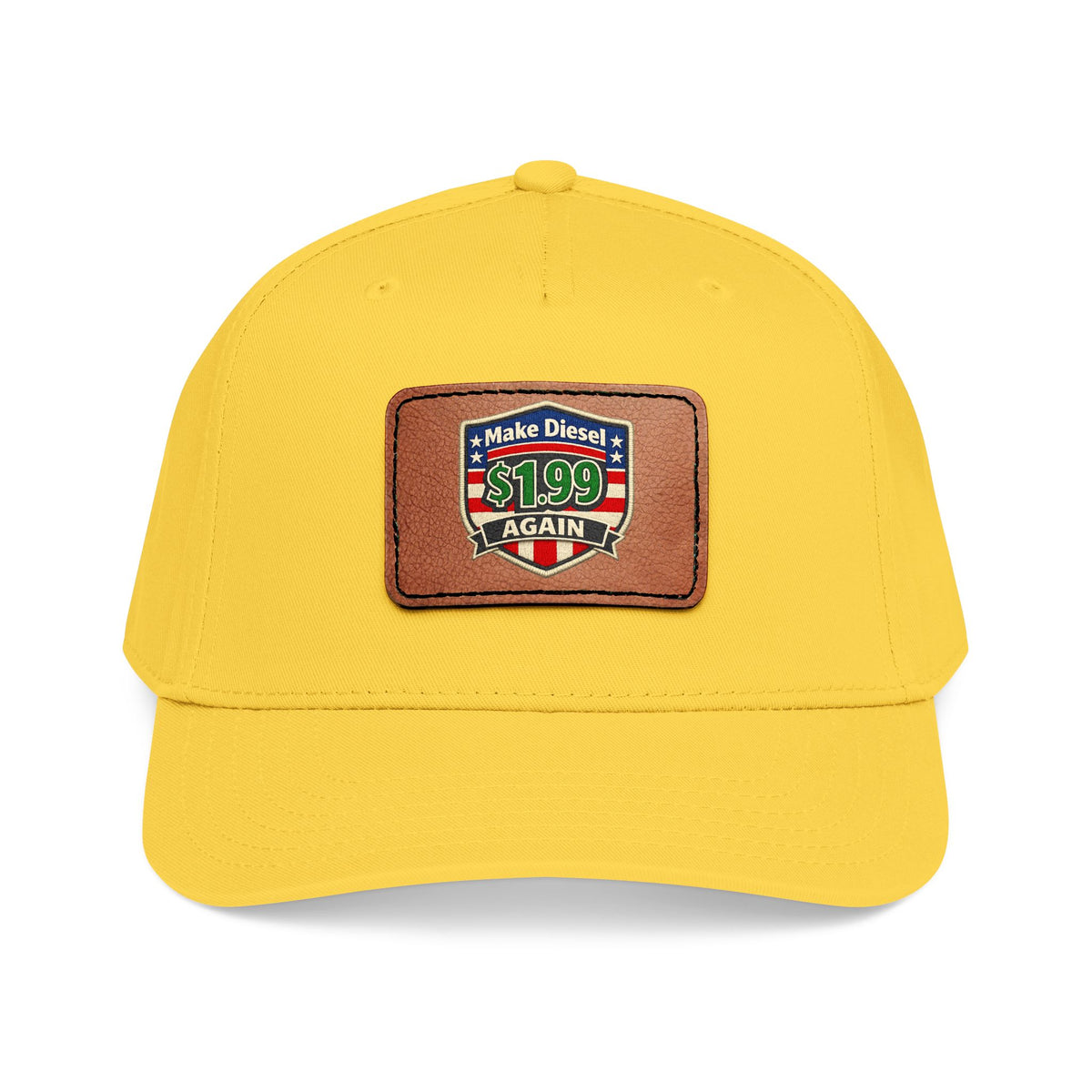 Diesel Mid Profile Baseball Cap with Leather Patch (Rectangle)