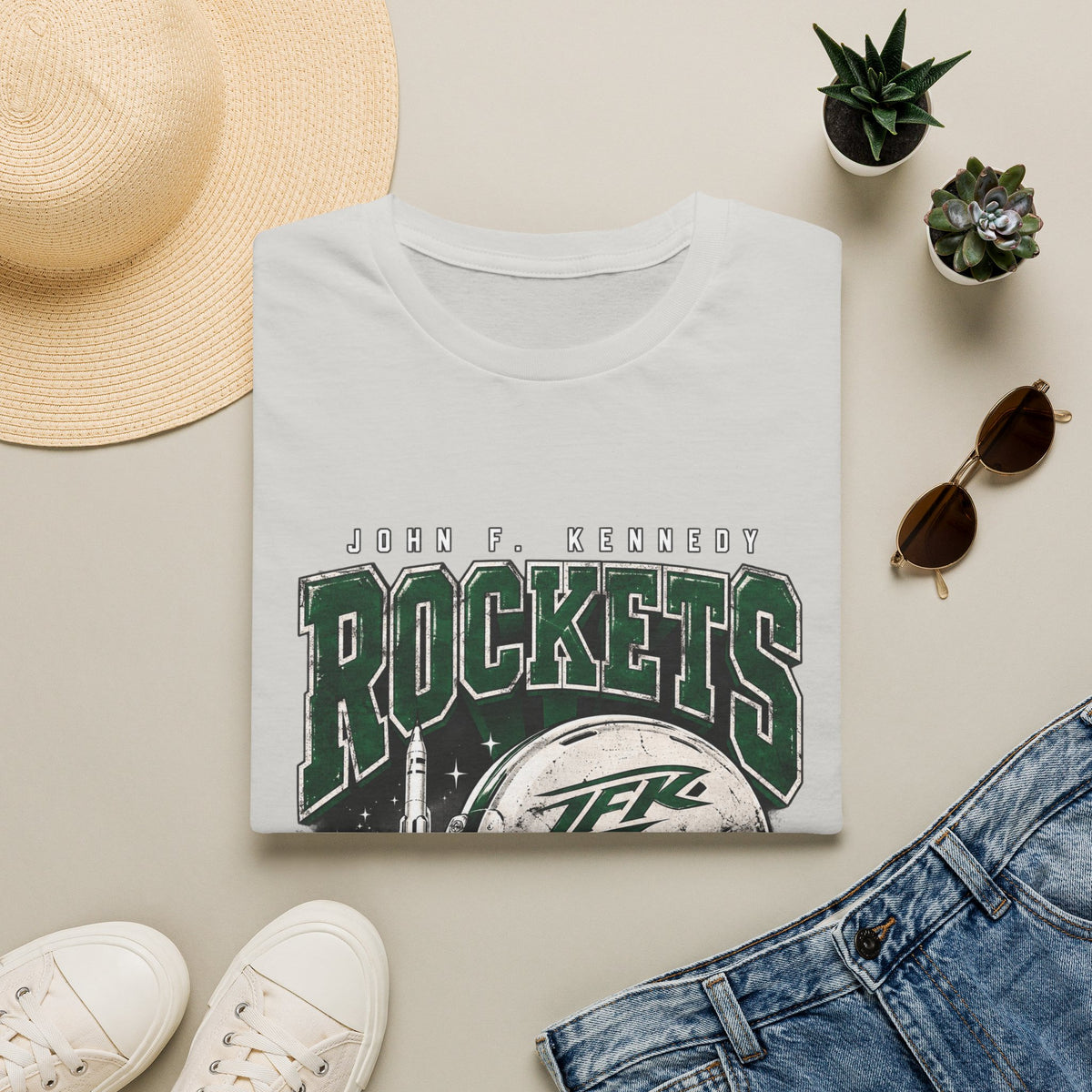 Rockets Vintage Graphic T-Shirt — John F. Kennedy Space Team Tee