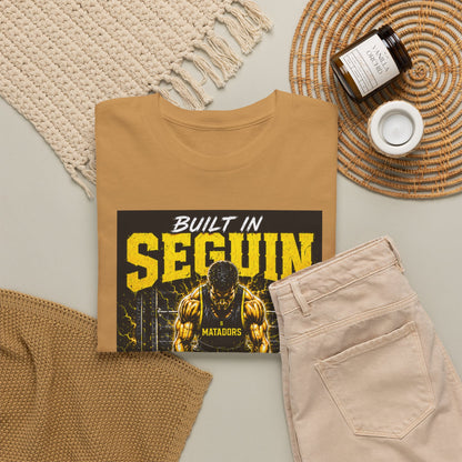 Seguin Powerlifting T-Shirt — "Built in Seguin" Matadors Gym Tee