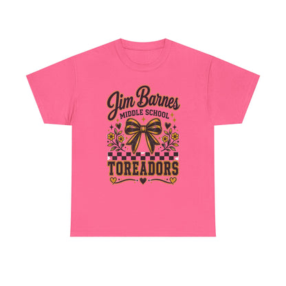 Jim Barnes Middle School Toreadors T-Shirt — School Spirit Cheer Tee