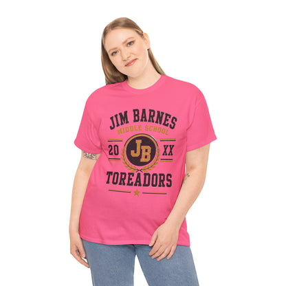 Jim Barnes Middle School Toreadors T-Shirt — School Spirit Tee with JB Crest