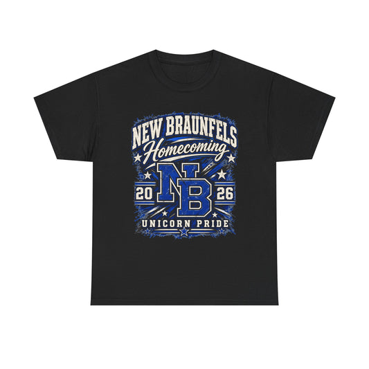 New Braunfels Homecoming 2026 T-Shirt — NB Unicorn Pride School Spirit Tee