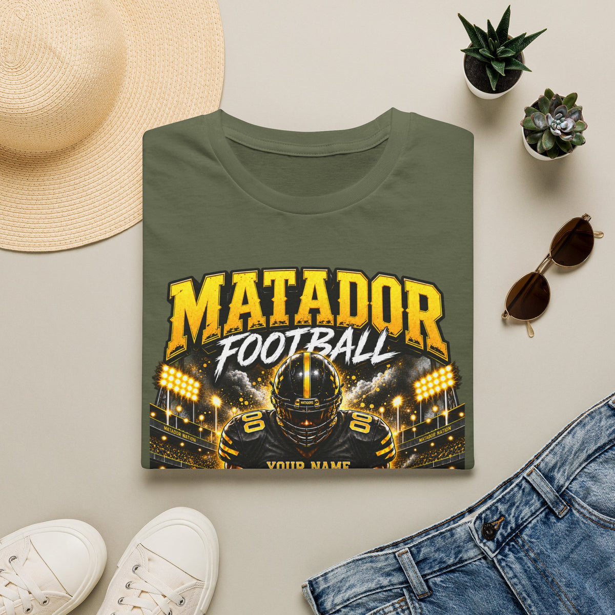 Custom Seguin Matador Football Player Tee | Personalized Name & Jersey Number
