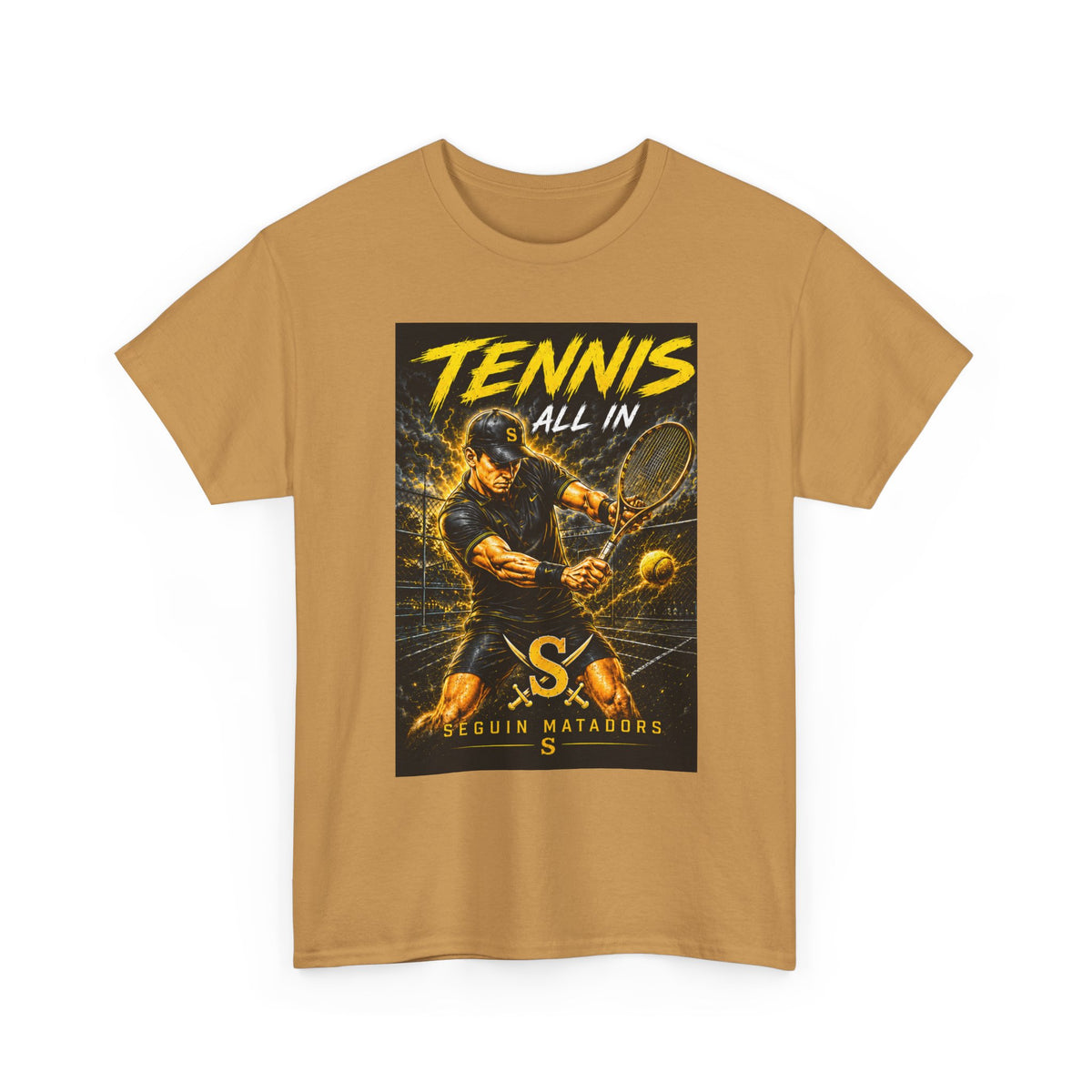 Tennis All In Graphic Tee — Vintage Tennis Player Poster Shirt