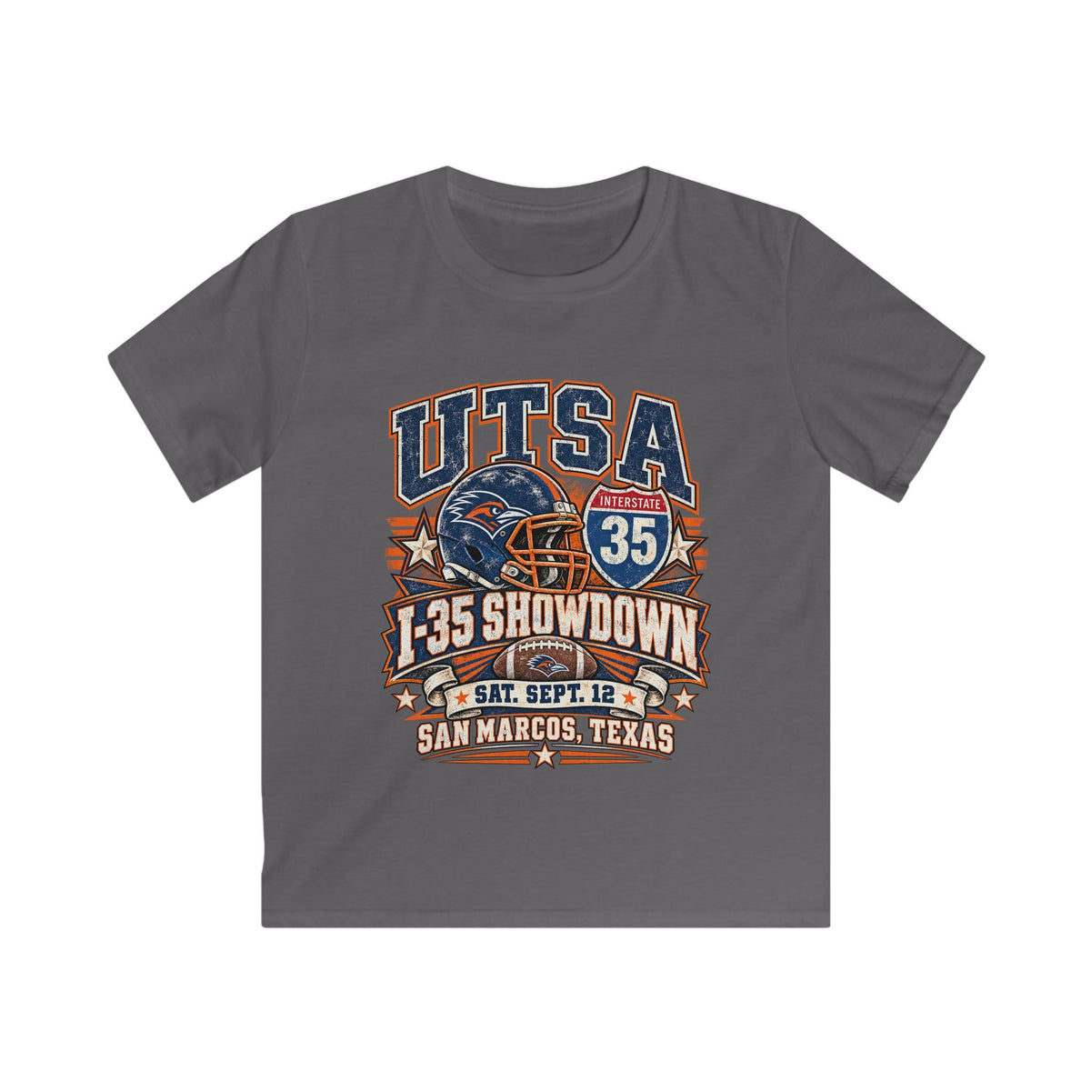 UTSA I‑35 Showdown Kids T‑Shirt — San Marcos Football Game Tee