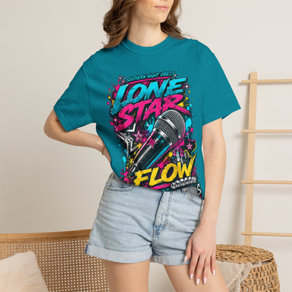 Lone Star Flow Microphone T-Shirt — Gonzales, Texas Retro Rap Tee