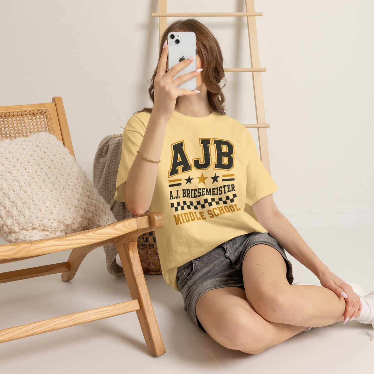 Middle School Custom Name Tee — AJB Briesemeister School Spirit Shirt