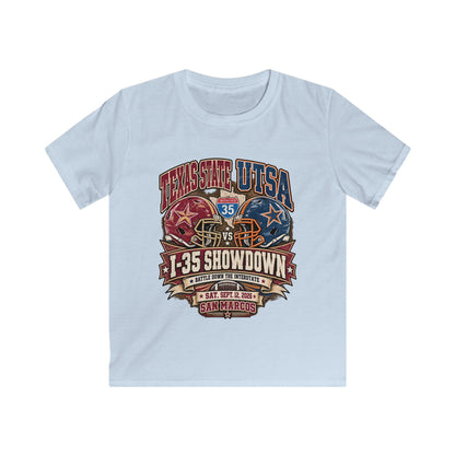 Kids Football Tee – I-35 Showdown Texas State vs UTSA Youth Game Shirt