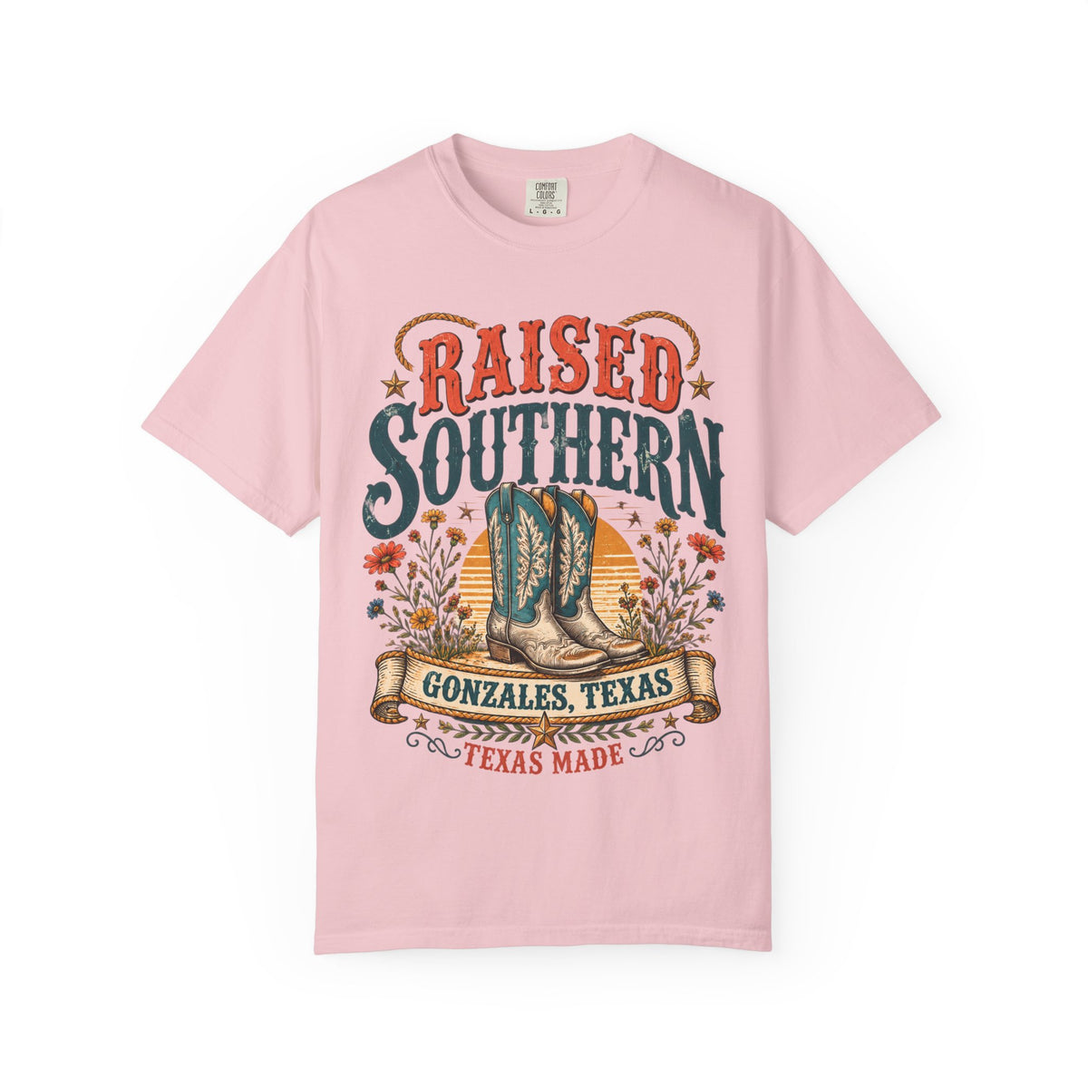Raised Southern T-Shirt — Gonzales, Texas Retro Western Tee