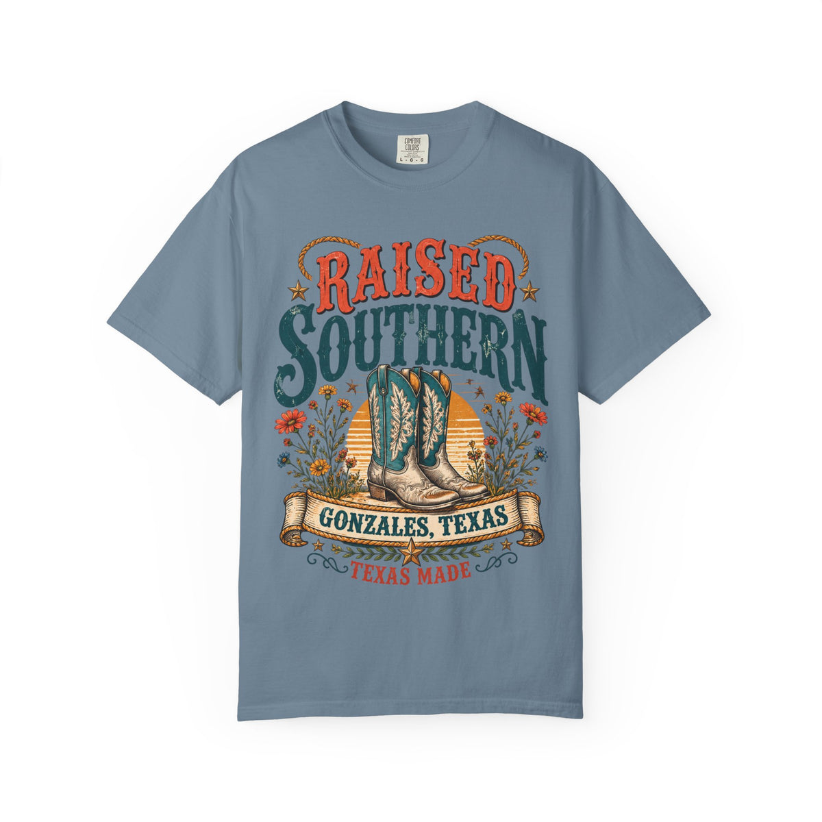Raised Southern T-Shirt — Gonzales, Texas Retro Western Tee