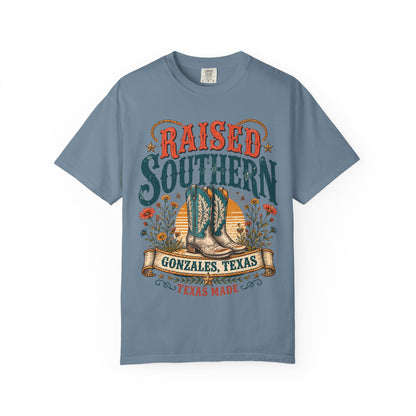 Raised Southern T-Shirt — Gonzales, Texas Retro Western Tee