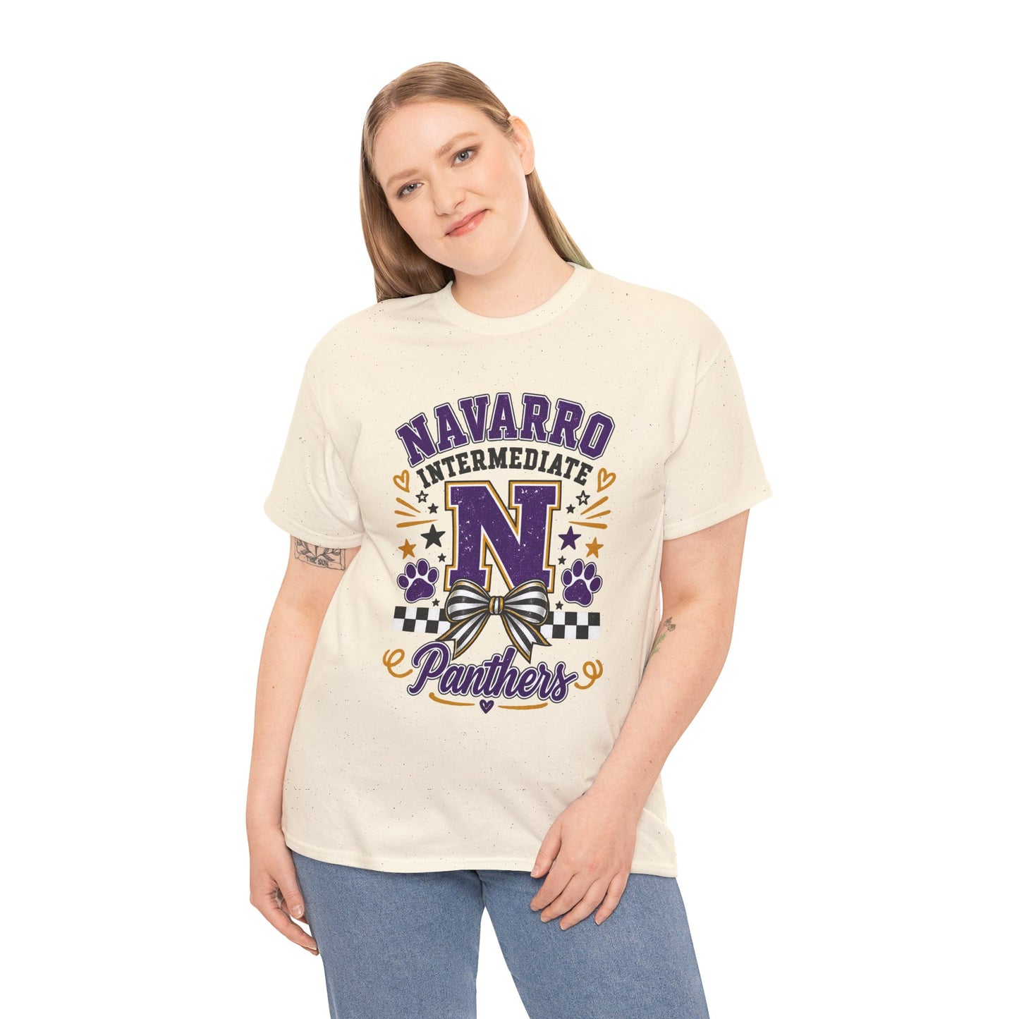 Navarro Intermediate Panthers T-Shirt — School Spirit Tee with 'N' Logo & Paw Prints