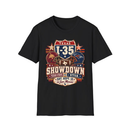 I-35 Texas Showdown Football T-Shirt – Texas State vs UTSA Game Day Tee