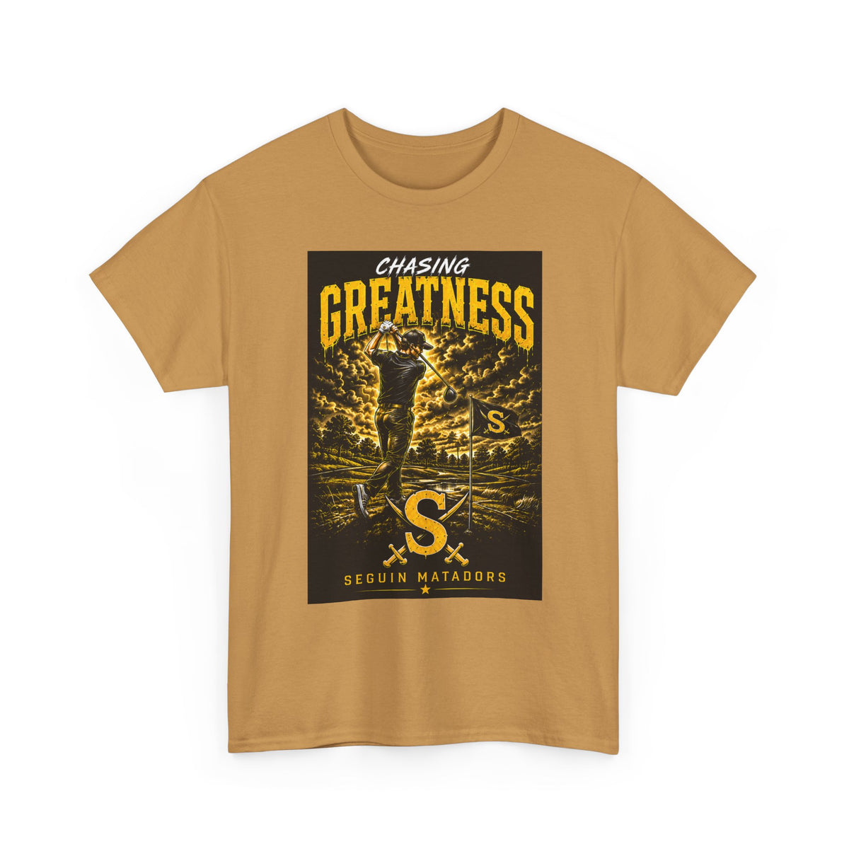Chasing Greatness Tee — Seguin Matadors Baseball Graphic Shirt