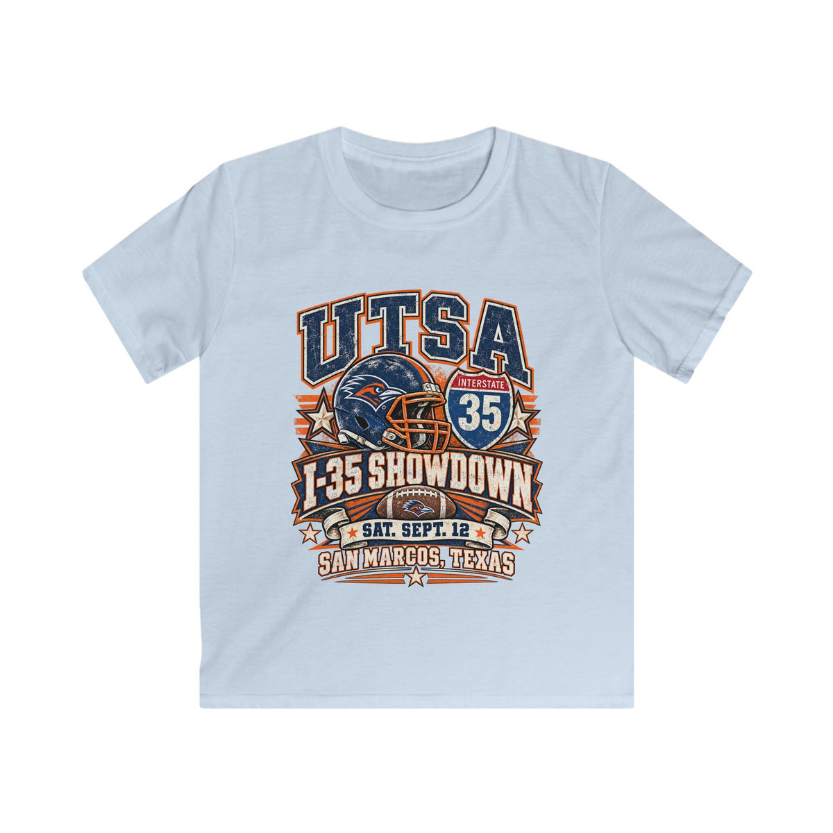 UTSA I‑35 Showdown Kids T‑Shirt — San Marcos Football Game Tee