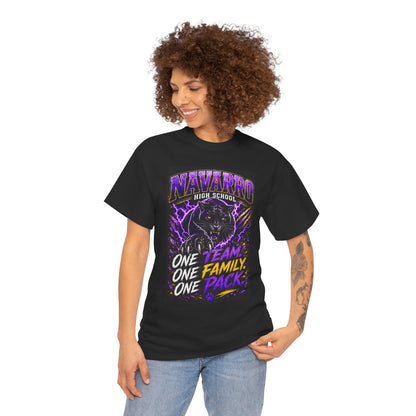 Navarro High School Panther T-Shirt — "One Team. One Family. One Pack." — School Spirit Tee