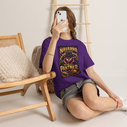 Panther Football Tee — "Navarro Heart of a Panther" High School Mascot Shirt