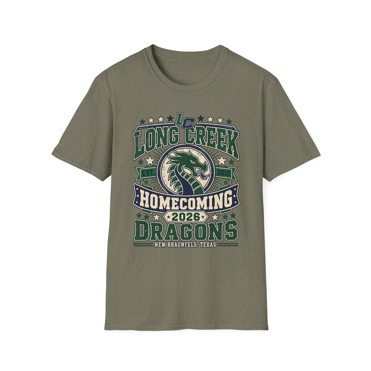 Long Creek Dragons Homecoming T-Shirt — School Spirit Tee (Est. 2020)