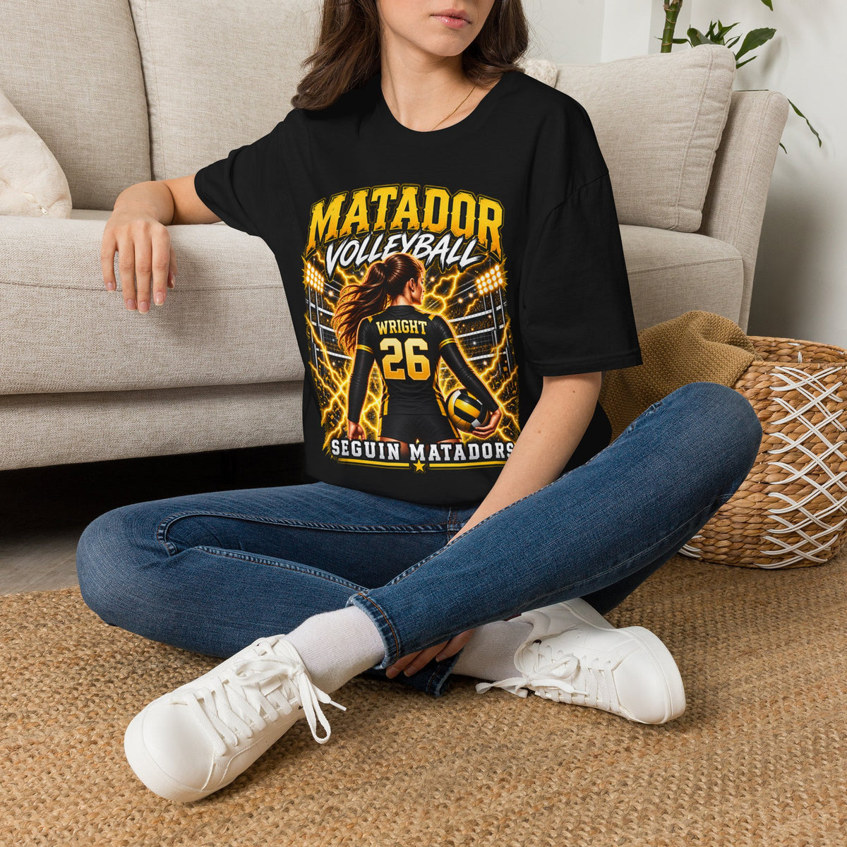 Custom Seguin Matador Volleyball Player Tee | Personalized Name & Jersey Number