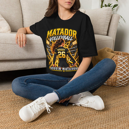 Custom Seguin Matador Volleyball Player Tee | Personalized Name & Jersey Number